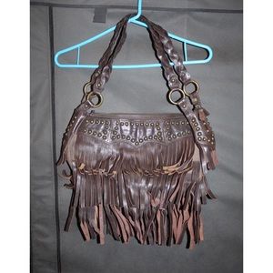 Betsy Johnson Leather Fringe Purse